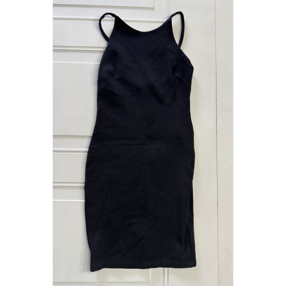 Lulu's Dresses & Skirts - Lulu’s Little Black Mini Dress Bodycon Women's Sz XS Halter Stretch Spaghetti